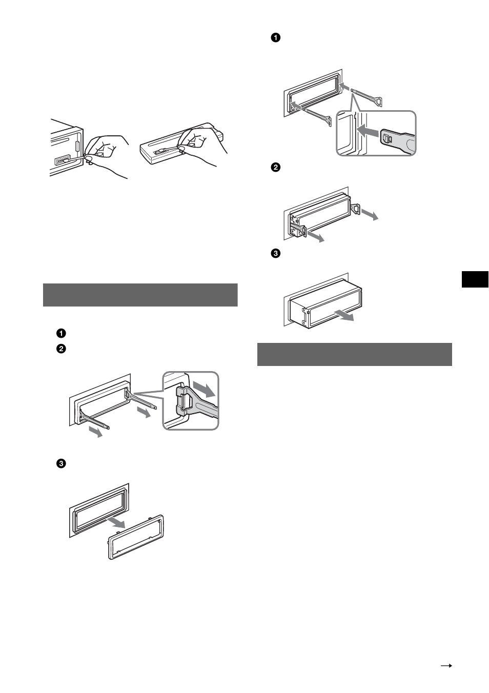 Rimozione dell’apparecchio, Caratteristiche tecniche | Sony CDX-S2250S User Manual | Page 67 / 92