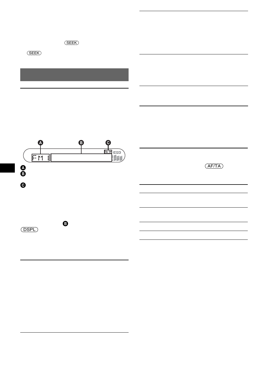 Overzicht, Af en ta/tp instellen, Overzicht af en ta/tp instellen | Af en ta/tp instellen 1 | Sony CDX-S2250S User Manual | Page 78 / 92