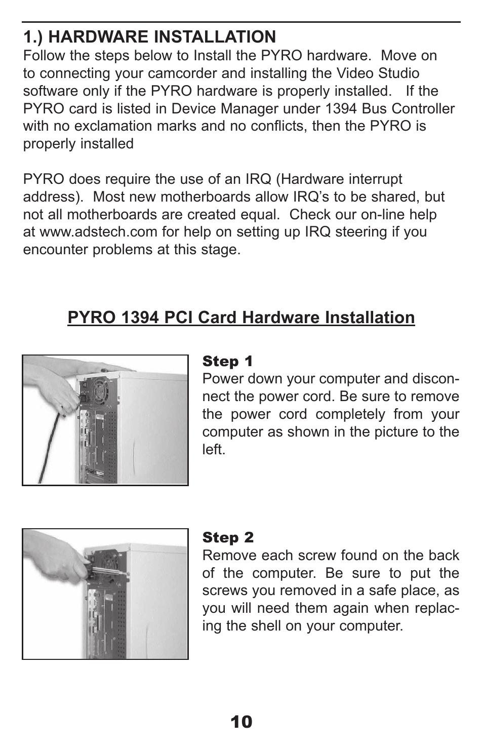 ADS Technologies PYRO Digital Video None User Manual | Page 10 / 33