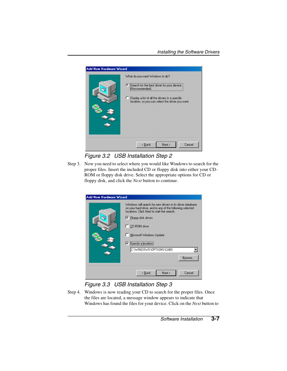 Figure - figure 3.2 usb installation step 2, Figure - figure 3.3 usb installation step 3 | ADS Technologies NetDSL 800 ADSL Modem version 5.2b1 User Manual | Page 21 / 63