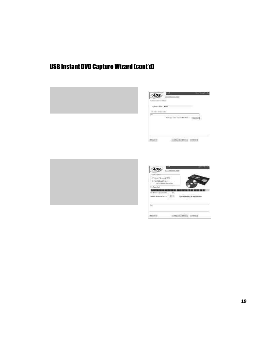 Usb instant dvd capture wizard (cont’d) | ADS Technologies USB Instant DVD User Manual | Page 21 / 94