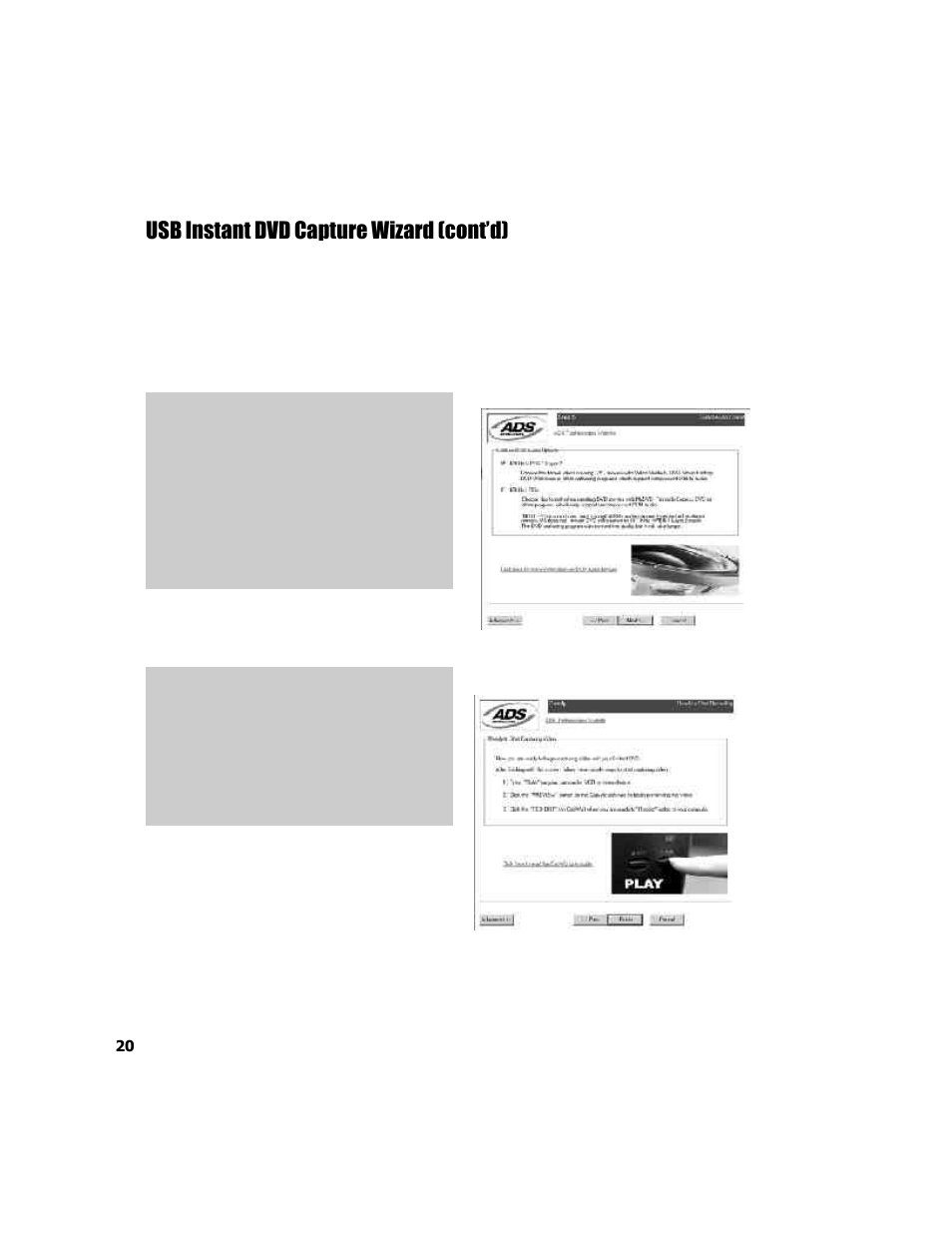 Usb instant dvd capture wizard (cont’d) | ADS Technologies USB Instant DVD User Manual | Page 22 / 94