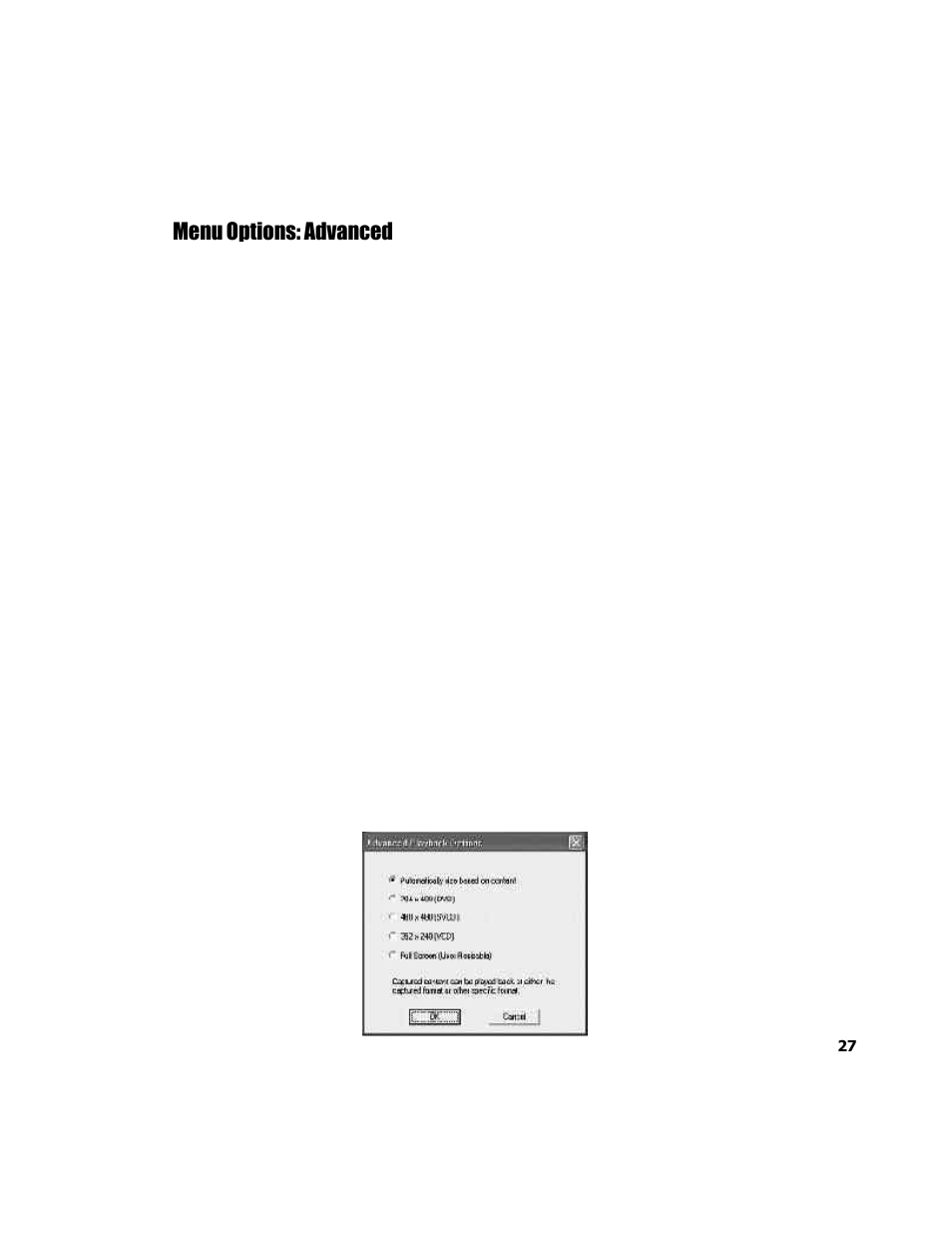 Menu options: advanced | ADS Technologies USB Instant DVD User Manual | Page 29 / 94