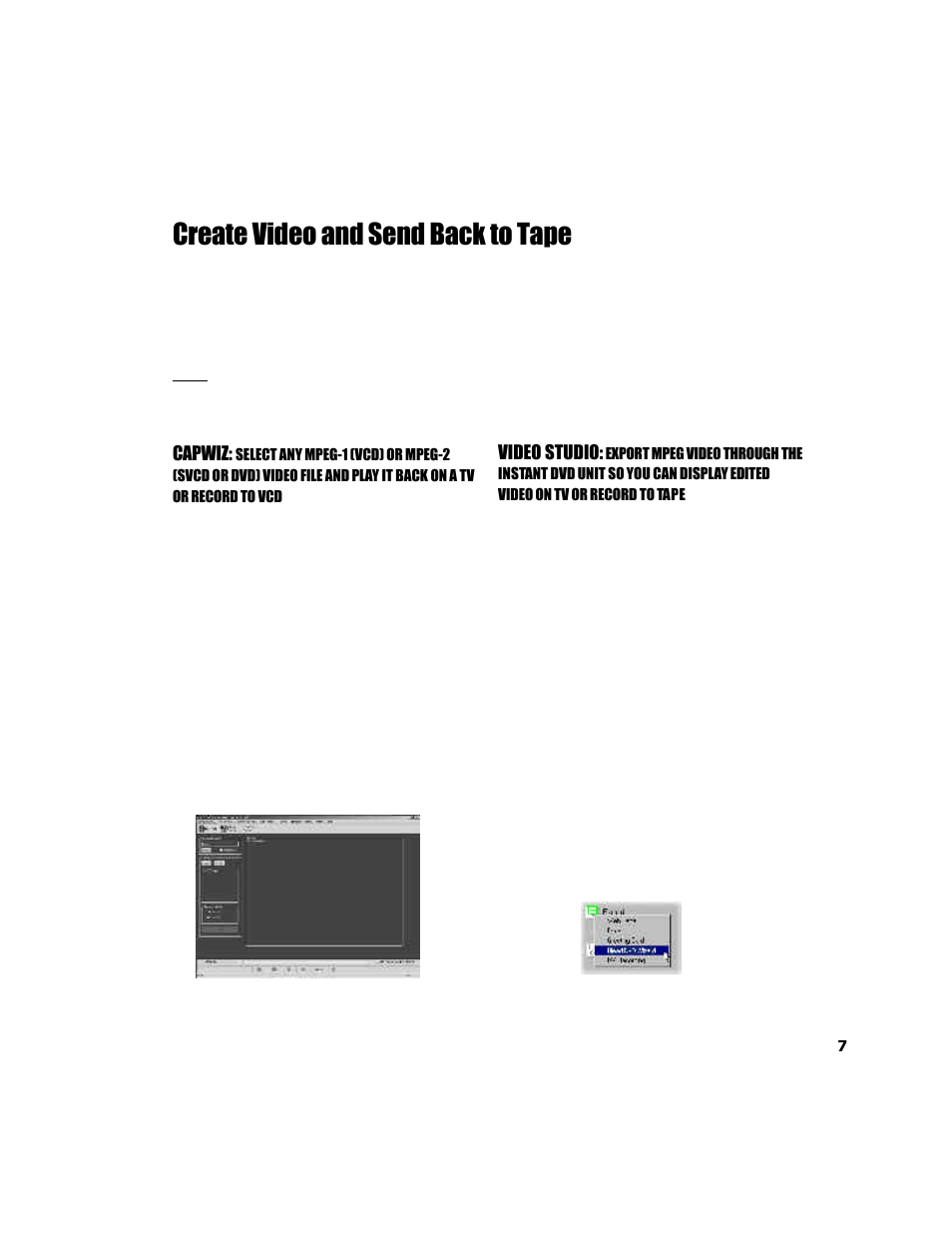Create video and send back to tape | ADS Technologies USB Instant DVD User Manual | Page 9 / 94