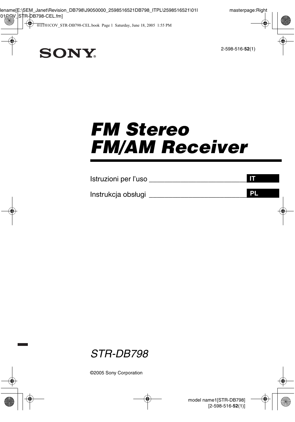 Sony STR-DB798 User Manual | 144 pages