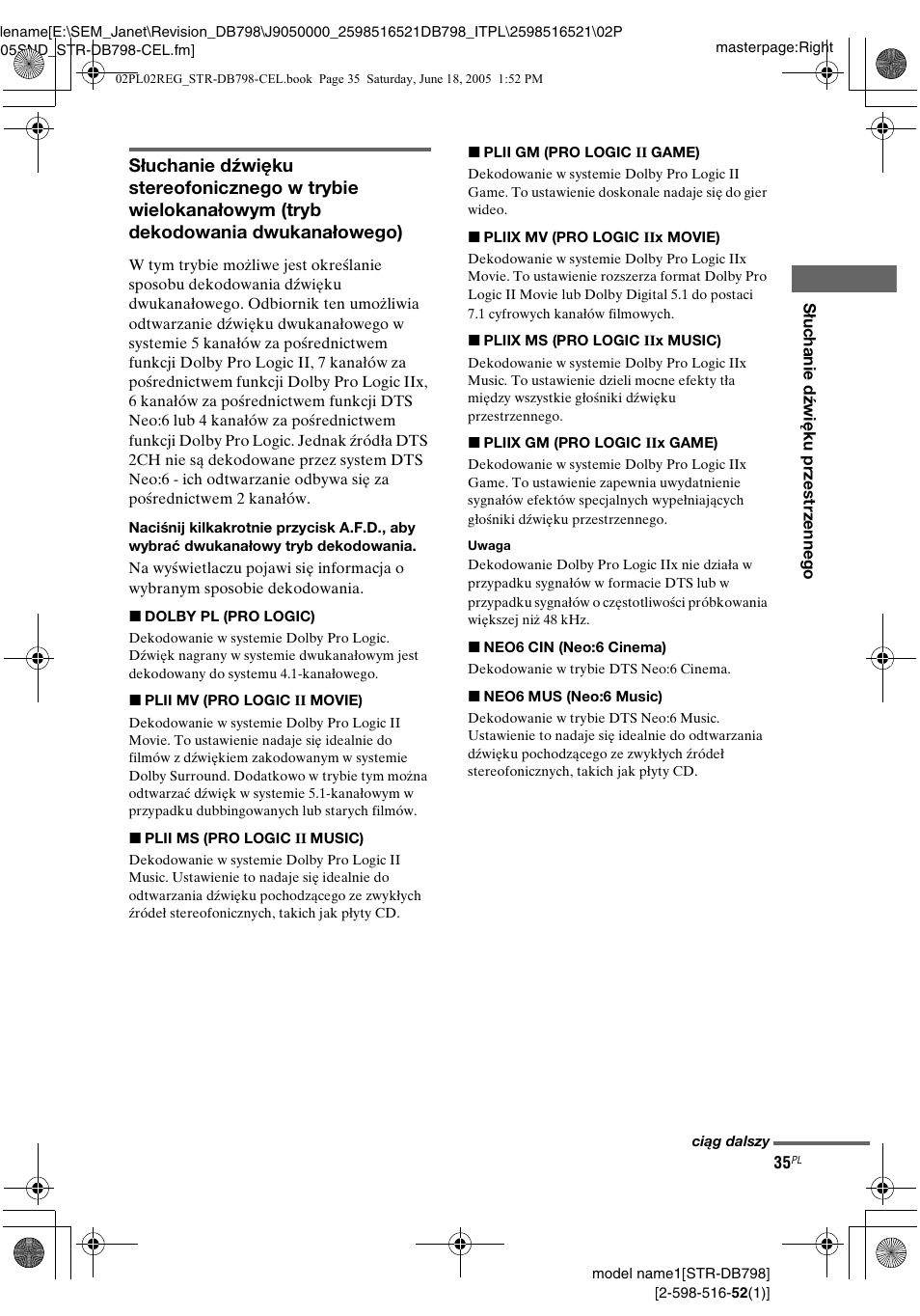 Sony STR-DB798 User Manual | Page 103 / 144