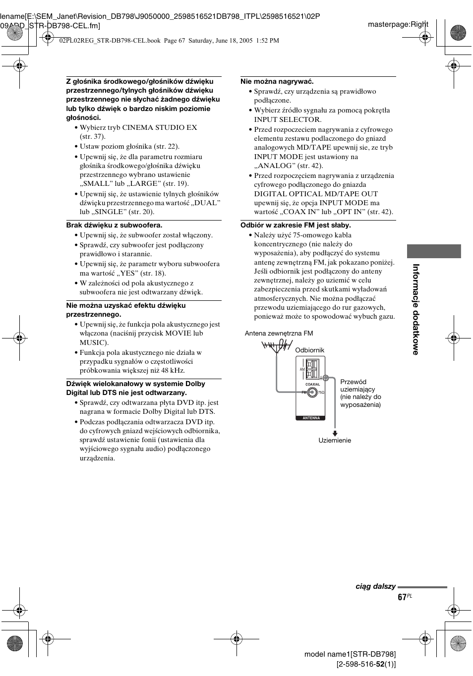 Sony STR-DB798 User Manual | Page 135 / 144