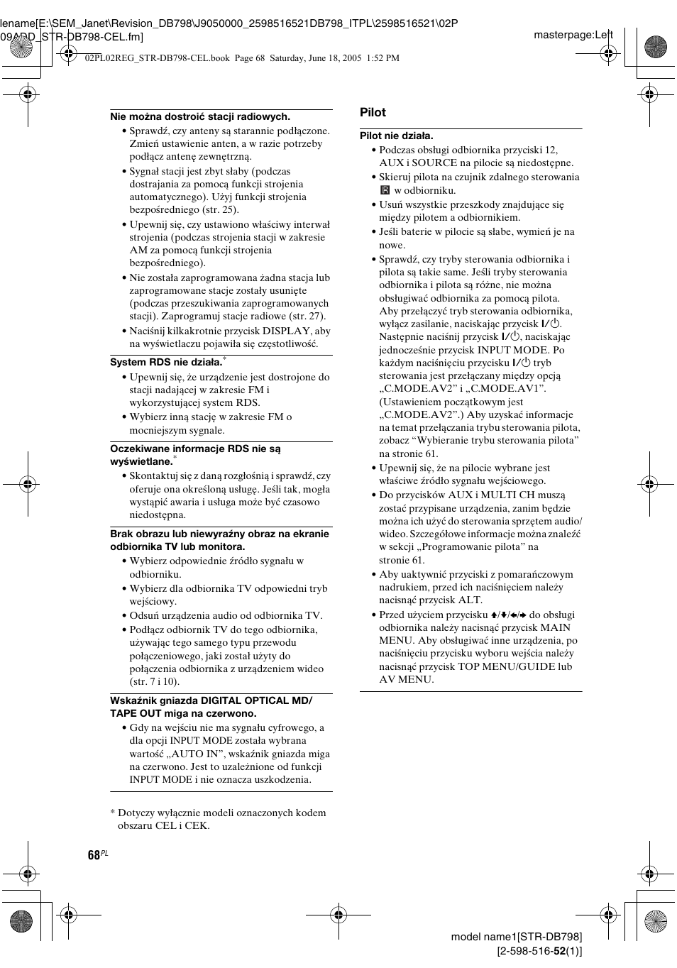 Sony STR-DB798 User Manual | Page 136 / 144