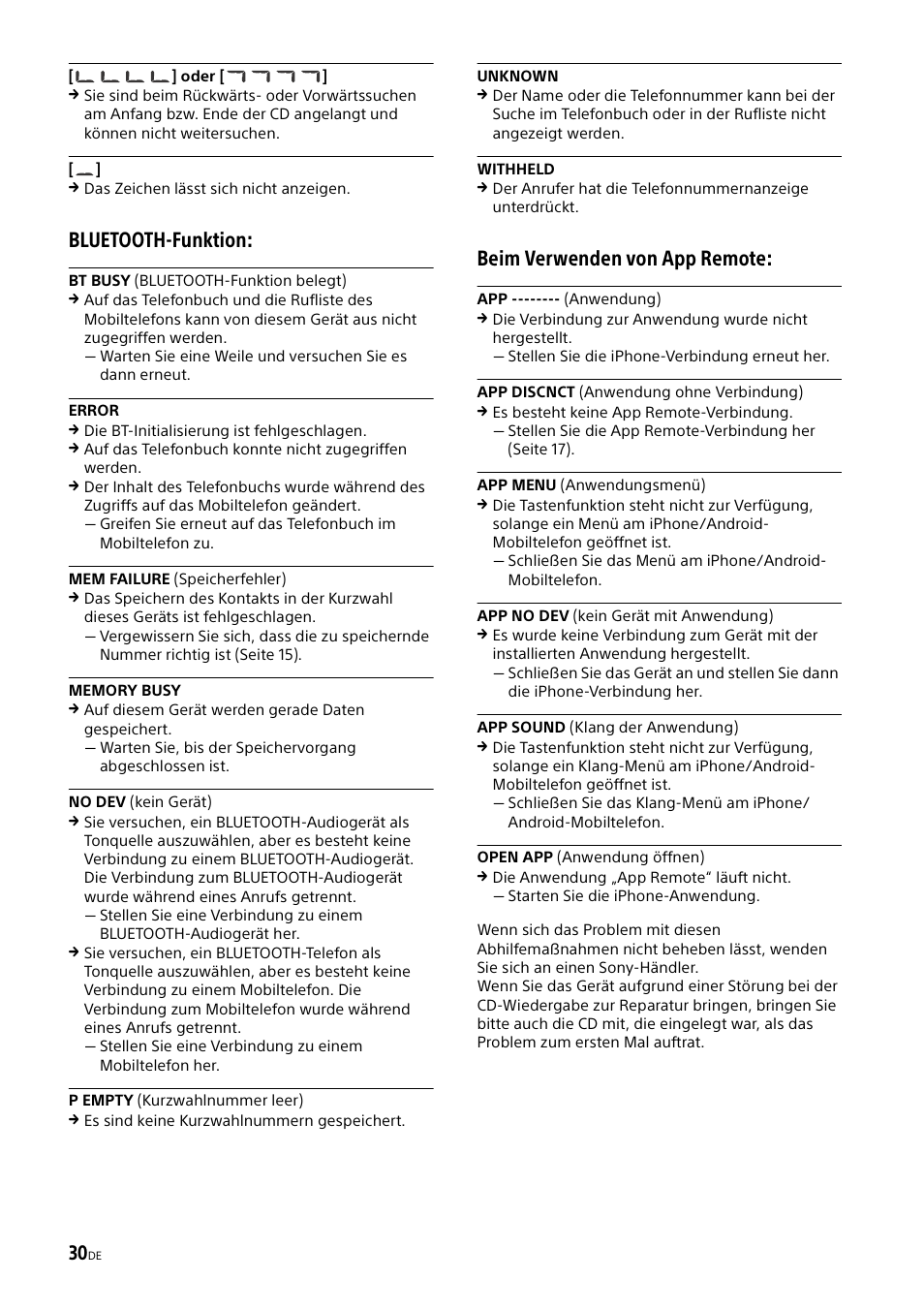 Bluetooth-funktion, Beim verwenden von app remote | Sony XSP-N1BT User Manual | Page 56 / 148