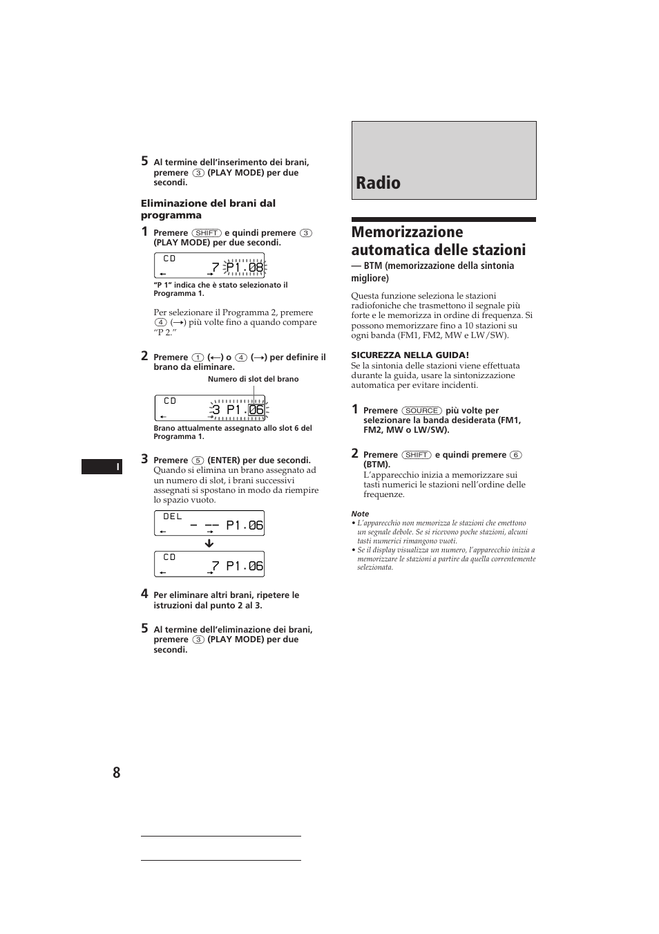 Radio, 3 p1.‚6, 7 p1.‚6 | 7 p1.‚8, P1.‚6 | Sony CDX-C810DSP User Manual | Page 103 / 129