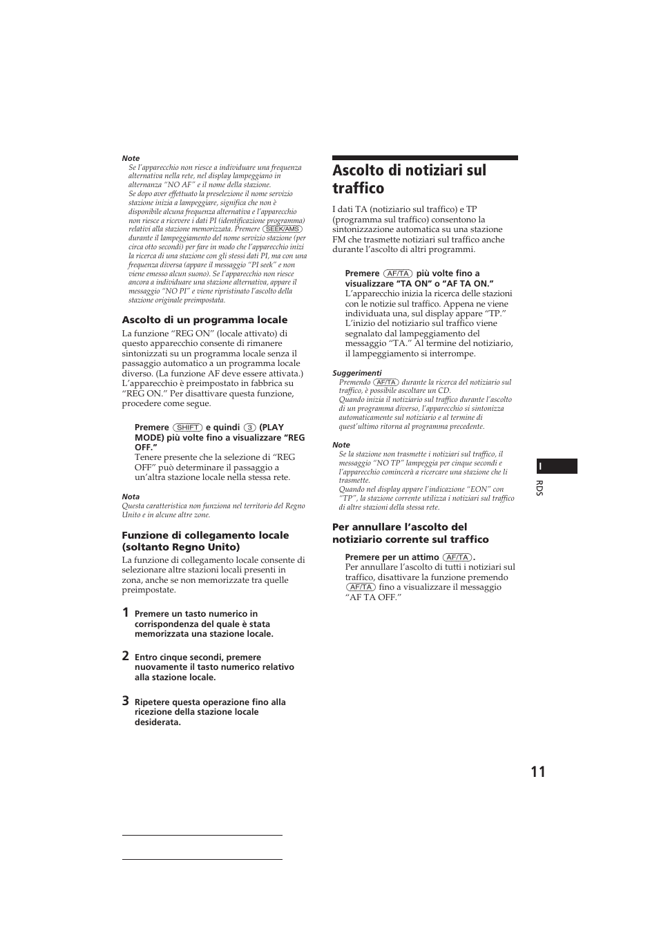 Ascolto di notiziari sul traffico | Sony CDX-C810DSP User Manual | Page 106 / 129