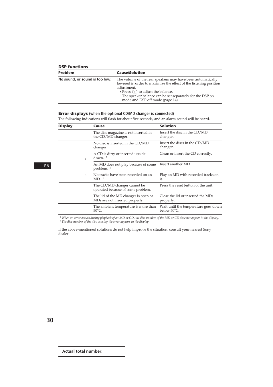 Sony CDX-C810DSP User Manual | Page 30 / 129