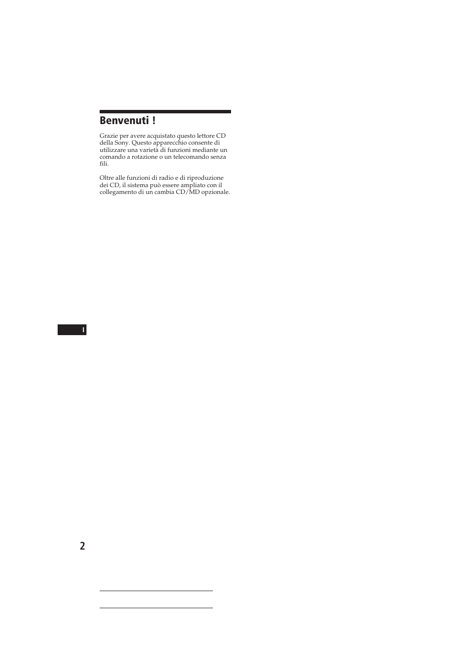 Benvenuti | Sony CDX-C810DSP User Manual | Page 97 / 129