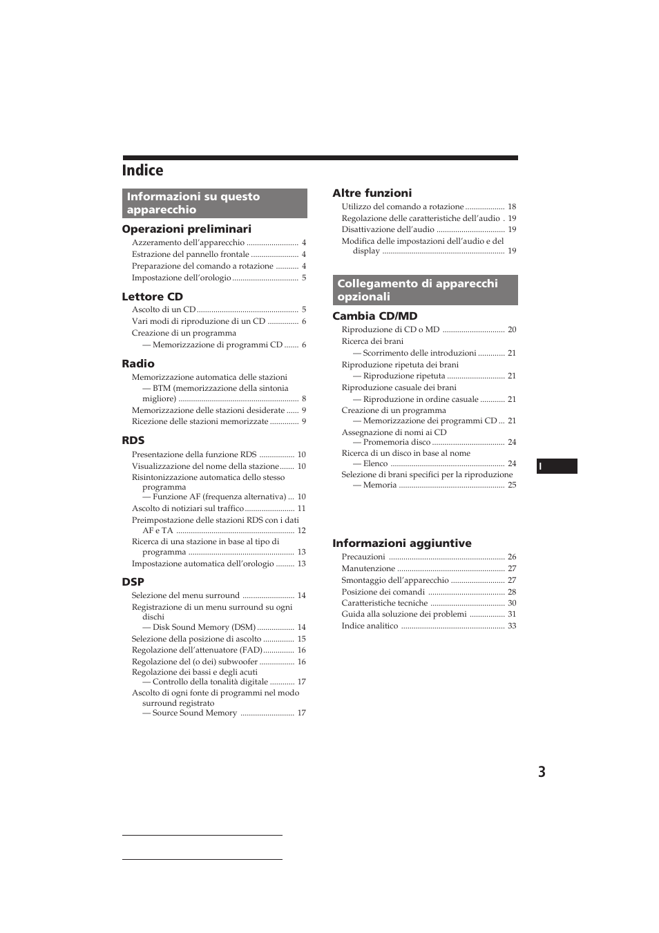 Indice | Sony CDX-C810DSP User Manual | Page 98 / 129