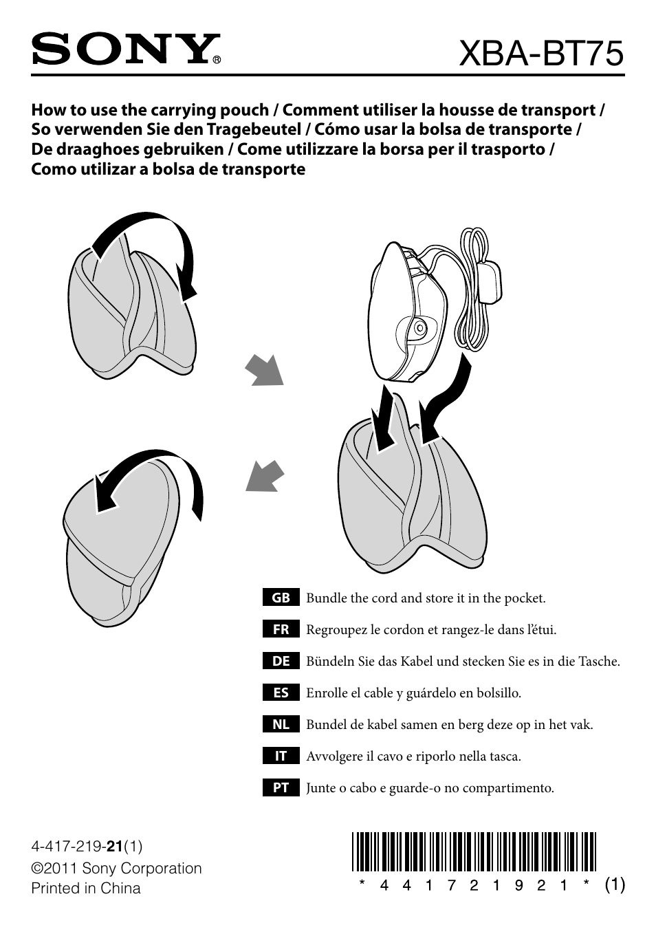 Sony XBA-BT75 User Manual | 2 pages