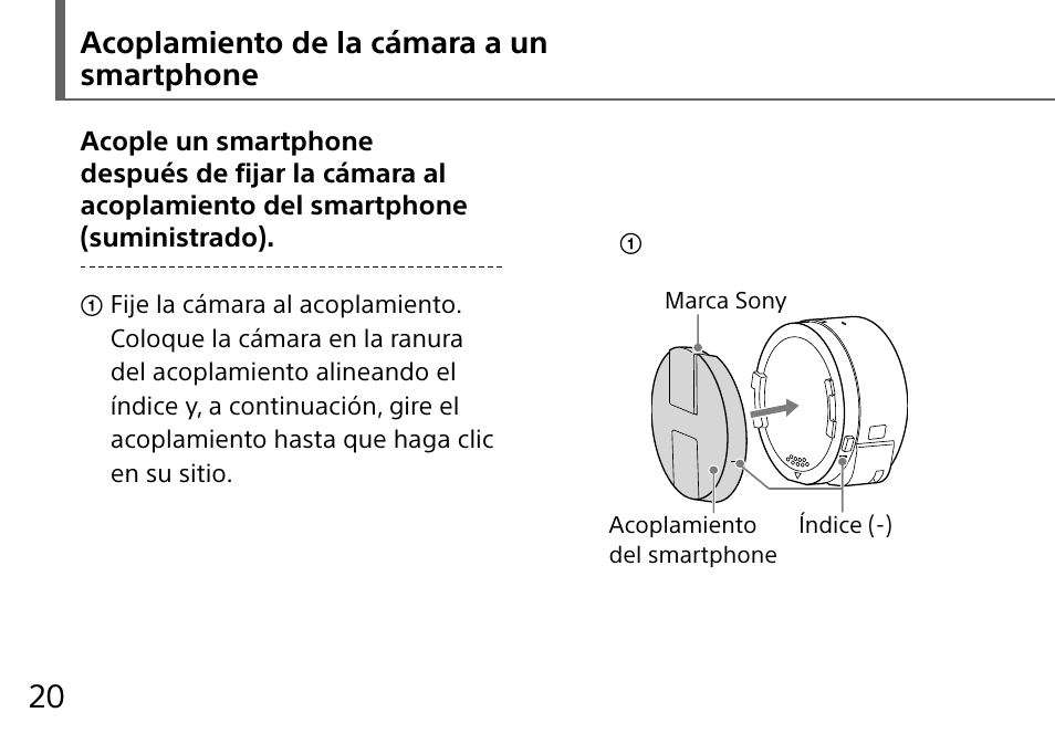 Acoplamiento de la cámara a un smartphone | Sony DSC-QX10 User Manual | Page 112 / 363