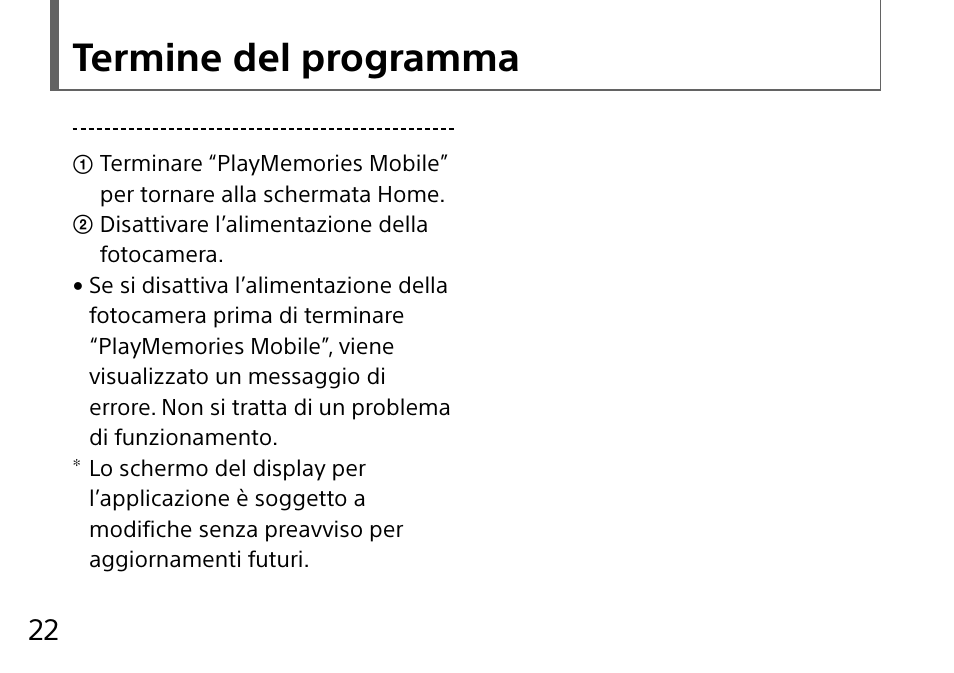 Termine del programma | Sony DSC-QX10 User Manual | Page 146 / 363