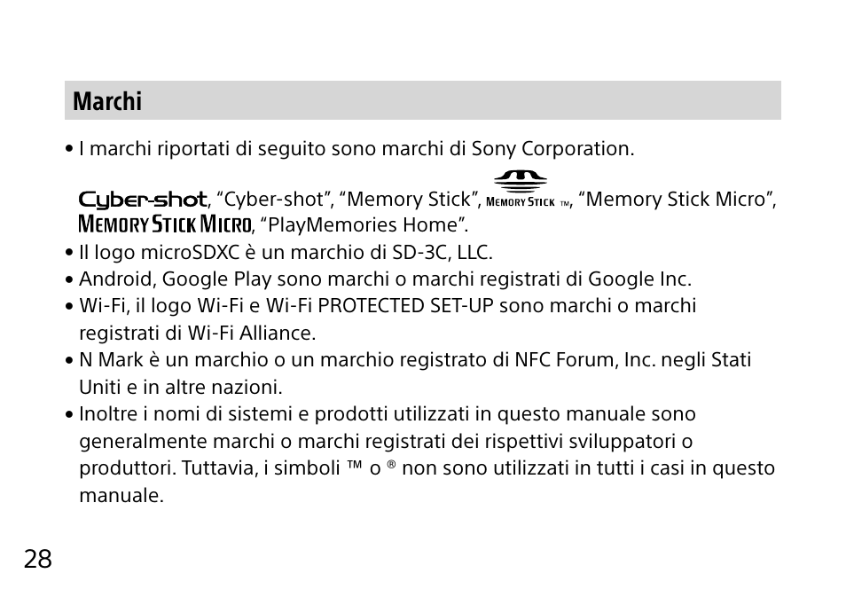 28 marchi | Sony DSC-QX10 User Manual | Page 152 / 363