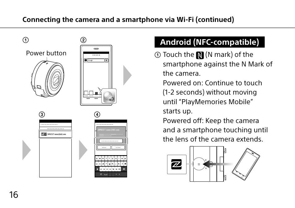 Android (nfc-compatible) | Sony DSC-QX10 User Manual | Page 16 / 363