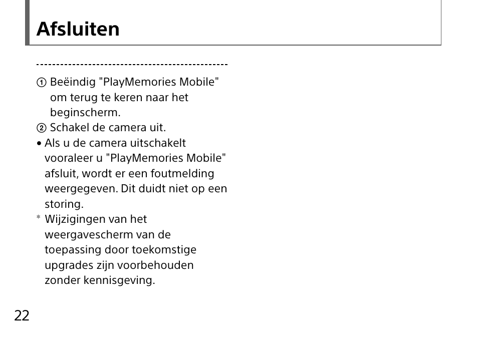 Afsluiten | Sony DSC-QX10 User Manual | Page 176 / 363