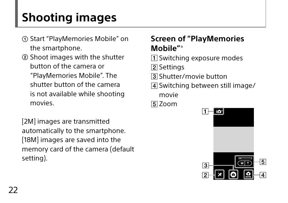 Shooting images | Sony DSC-QX10 User Manual | Page 22 / 363