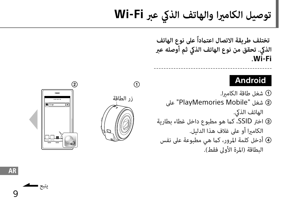 برع كيذلا فتاهلاو ايرماكلا ليصوت, Wi-fi | Sony DSC-QX10 User Manual | Page 356 / 363