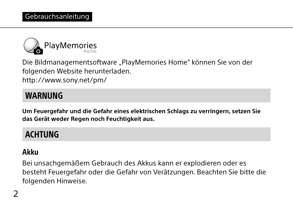 Deutsch, Warnung, Achtung | Sony DSC-QX10 User Manual | Page 64 / 363