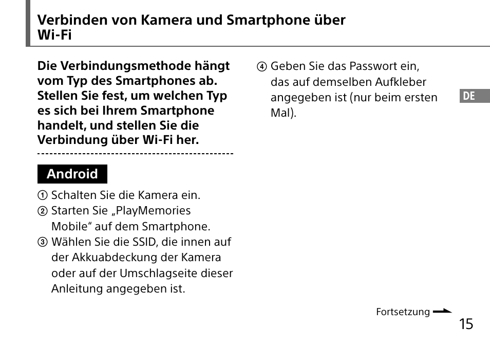 Verbinden von kamera und smartphone über wi-fi | Sony DSC-QX10 User Manual | Page 77 / 363