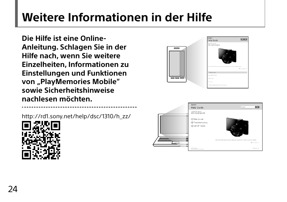 Weitere informationen in der hilfe | Sony DSC-QX10 User Manual | Page 86 / 363