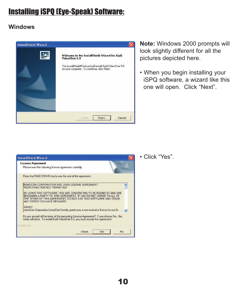 10 installing ispq (eye-speak) software | ADS Technologies PYRO 1394 User Manual | Page 10 / 18