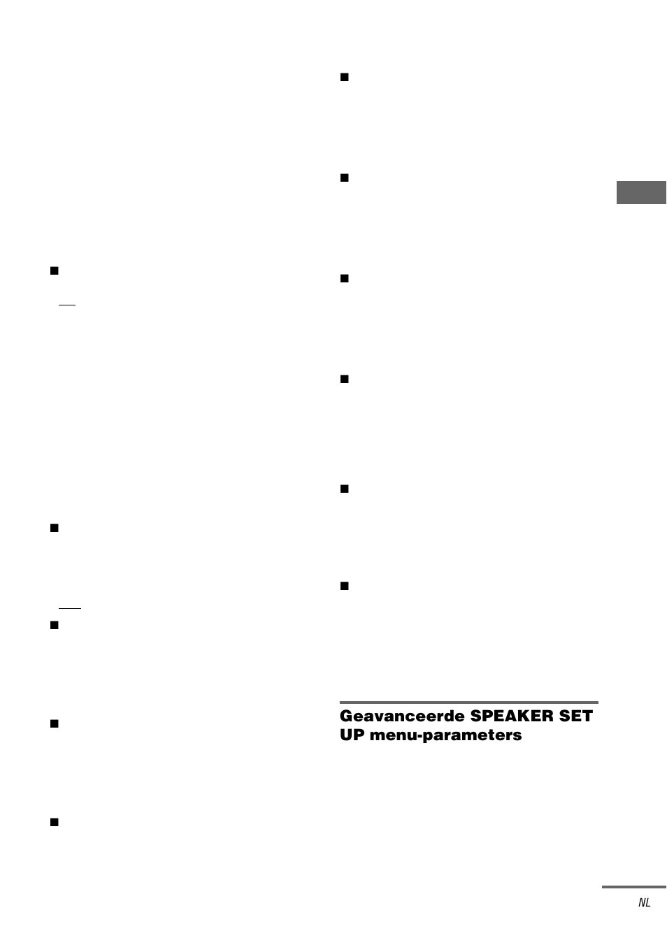 Geavanceerde speaker set up menu-parameters | Sony STR-DA3000ES User Manual | Page 113 / 208