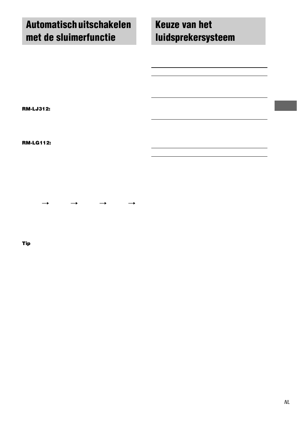 Automatisch uitschakelen met de sluimerfunctie, Keuze van het luidsprekersysteem, Automatisch uitschakelen met de | Sluimerfunctie | Sony STR-DA3000ES User Manual | Page 121 / 208