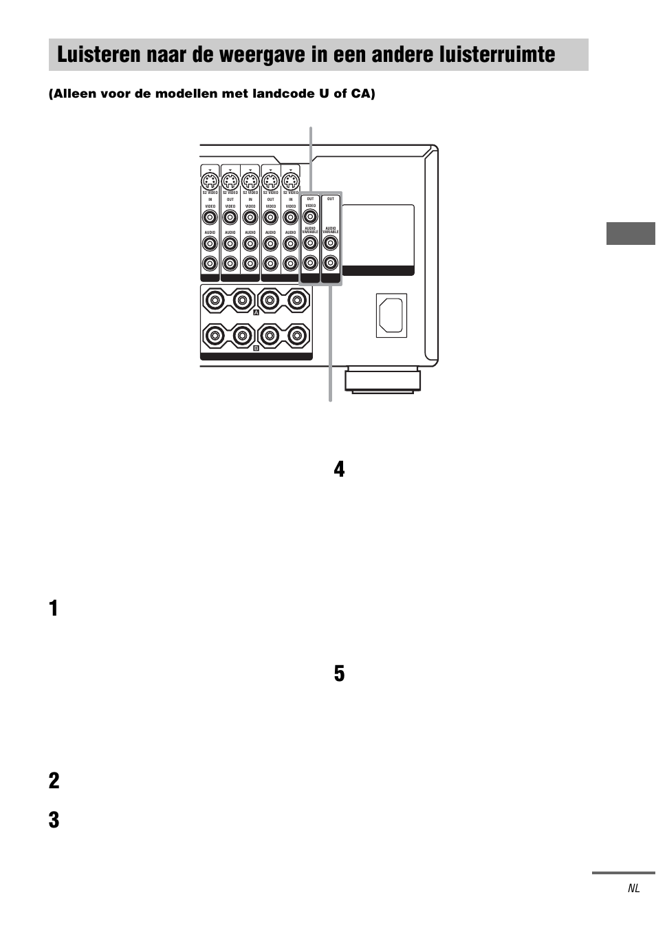 Alleen voor de modellen met landcode u of ca), Luisteren naar de weergave in een andere, Andere bed ieni ngsfu nctie s | 2nd zone out 3rd zone out, Wordt vervolgd | Sony STR-DA3000ES User Manual | Page 123 / 208
