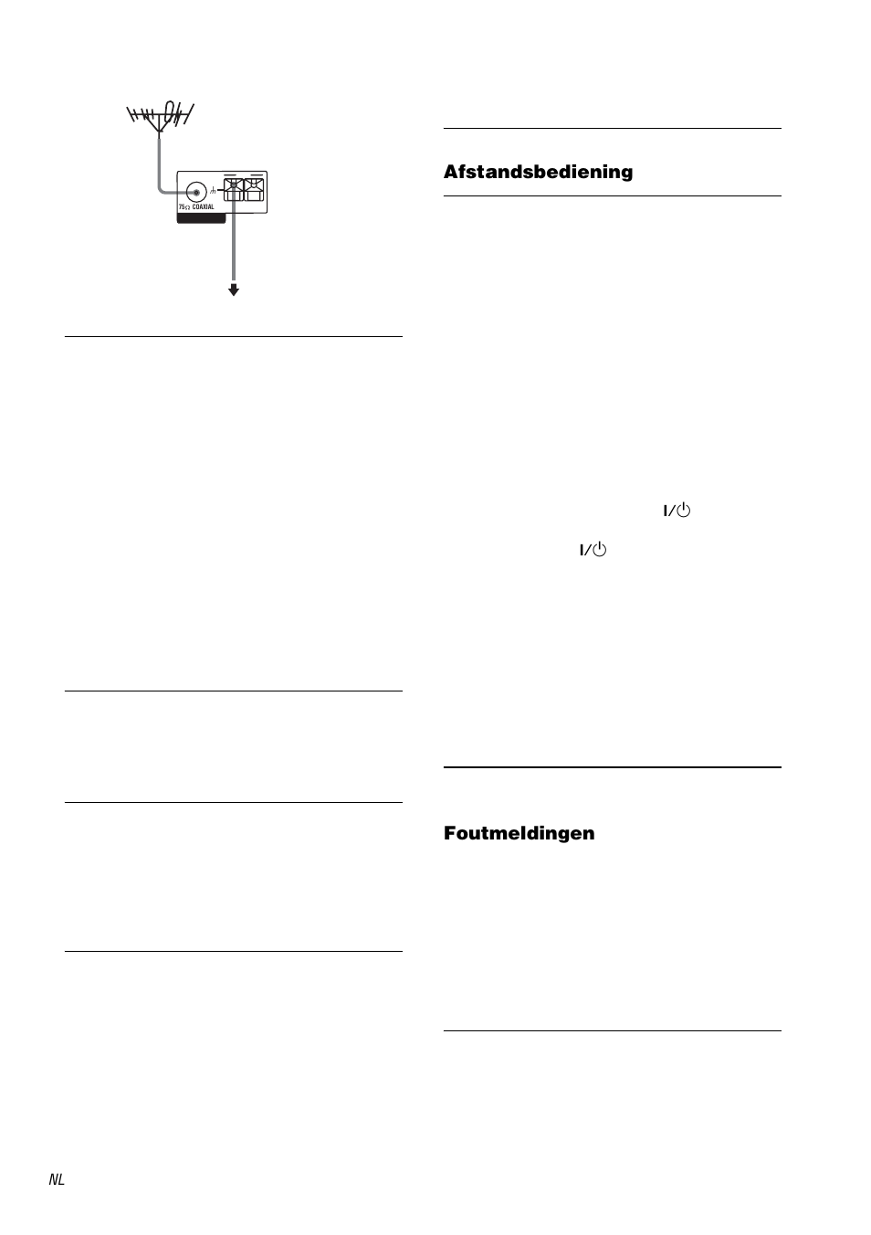 Afstandsbediening, Foutmeldingen | Sony STR-DA3000ES User Manual | Page 130 / 208