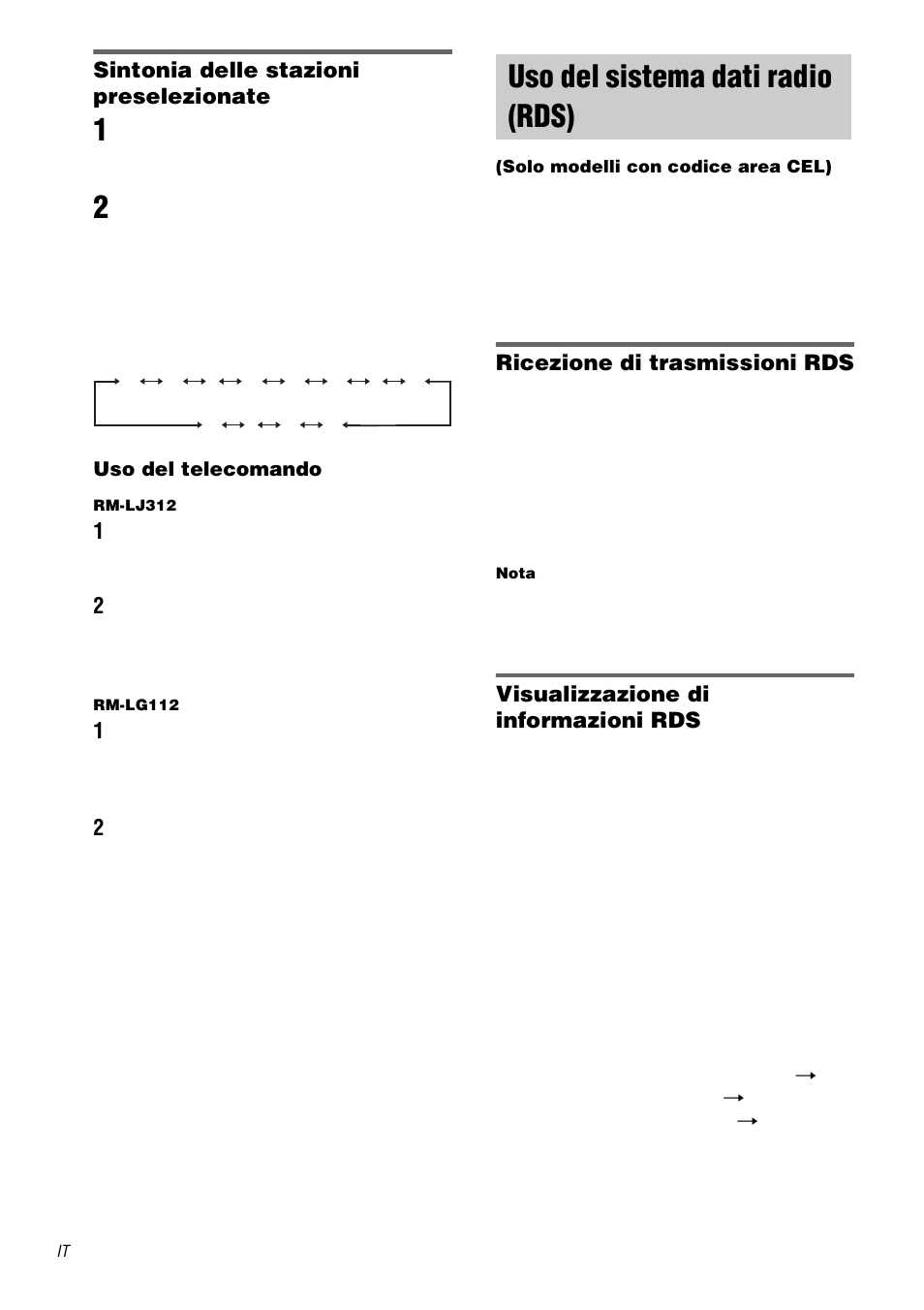 Uso del sistema dati radio (rds), Solo modelli con codice area cel), Vedere “sintonia delle stazioni preselezionate | Sony STR-DA3000ES User Manual | Page 166 / 208