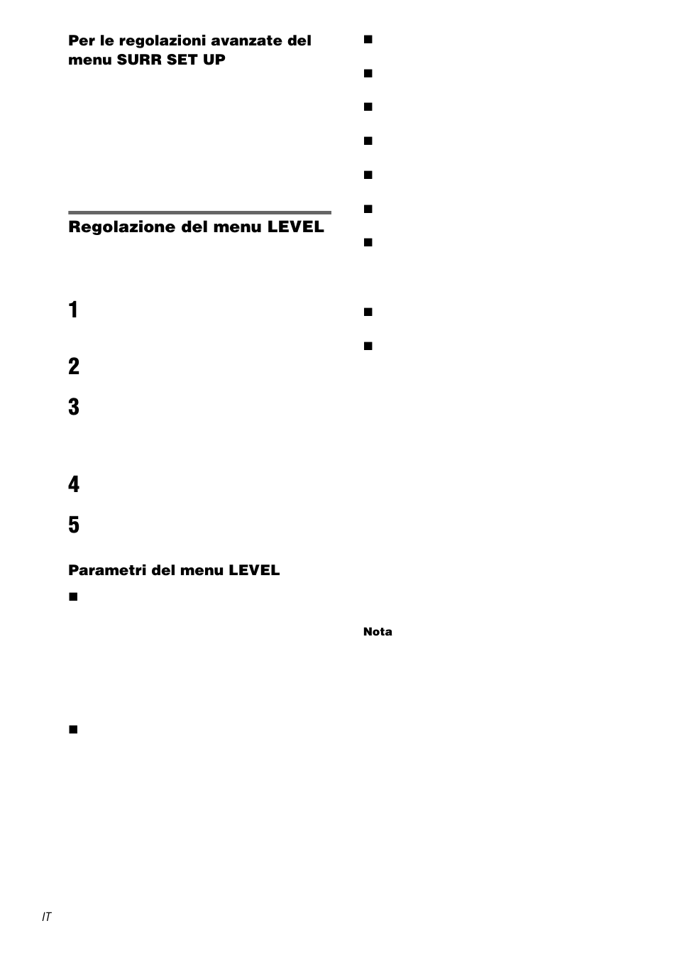 4 pe, Regolazione del menu level | Sony STR-DA3000ES User Manual | Page 178 / 208