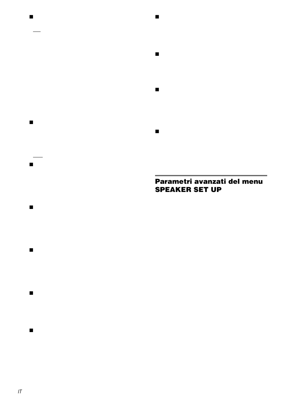 Parametri avanzati del menu speaker set up | Sony STR-DA3000ES User Manual | Page 182 / 208