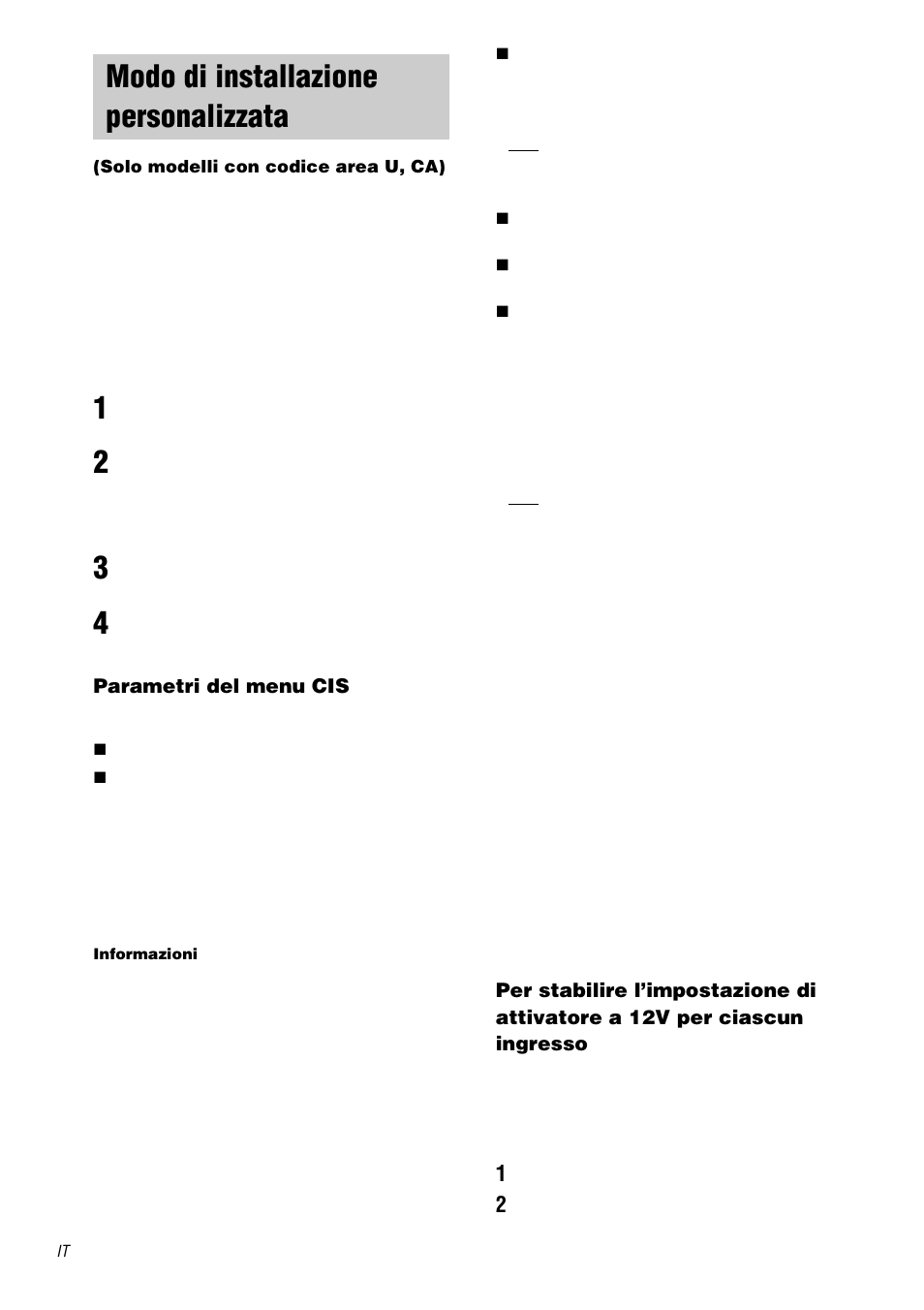 Modo di installazione personalizzata, Solo modelli con codice area u, ca) | Sony STR-DA3000ES User Manual | Page 186 / 208