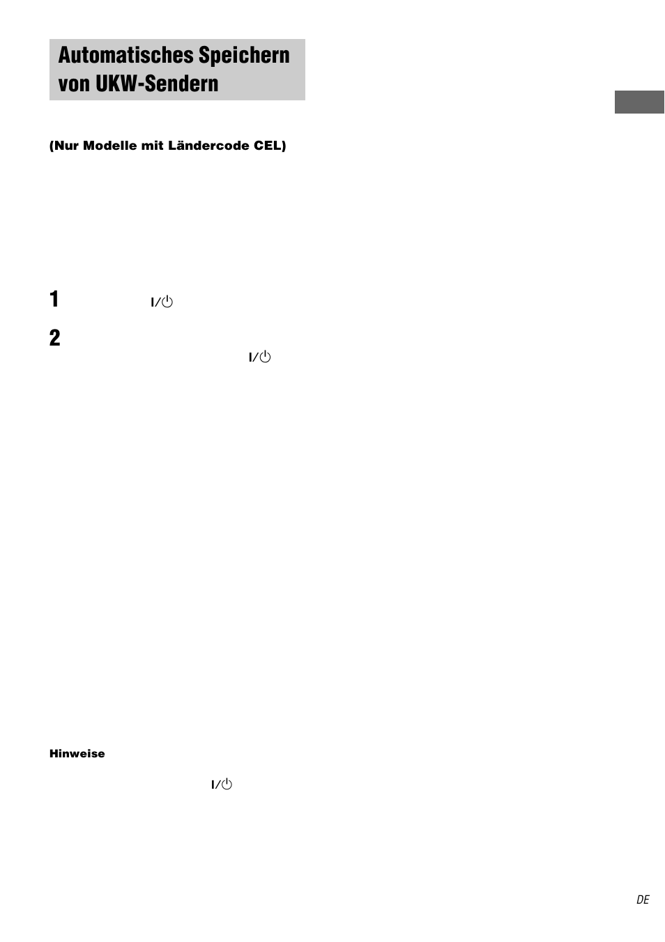 Automatisches speichern von ukw-sendern, Autobetical, Nur modelle mit ländercode cel) | Automatisches speichern von ukw | Sony STR-DA3000ES User Manual | Page 27 / 208