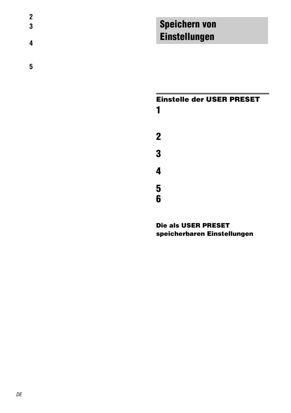 Speichern von einstellungen, User preset, Siehe „speichern von einstellungen“ auf seite 50 | Sony STR-DA3000ES User Manual | Page 50 / 208