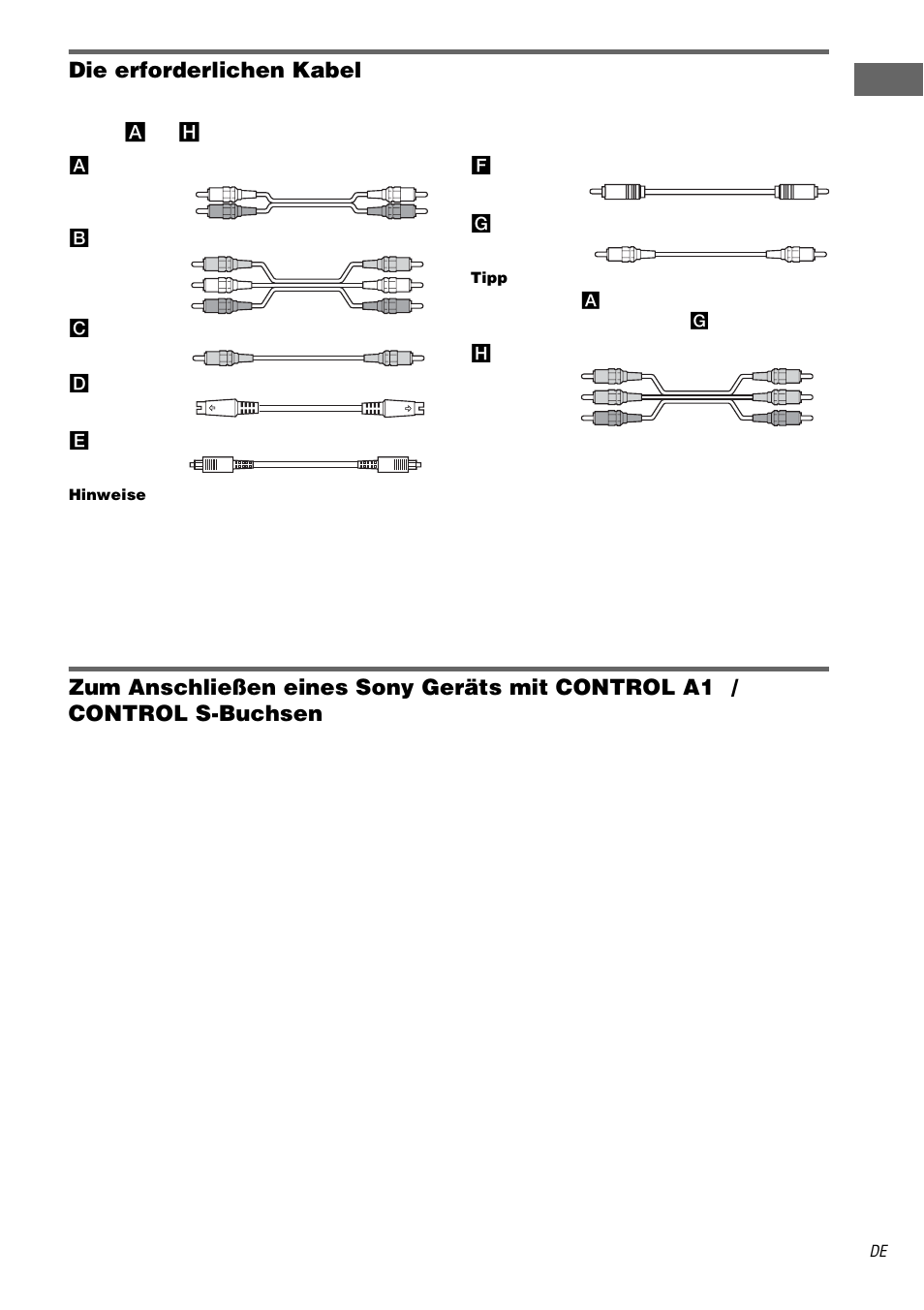 Die erforderlichen kabel | Sony STR-DA3000ES User Manual | Page 7 / 208