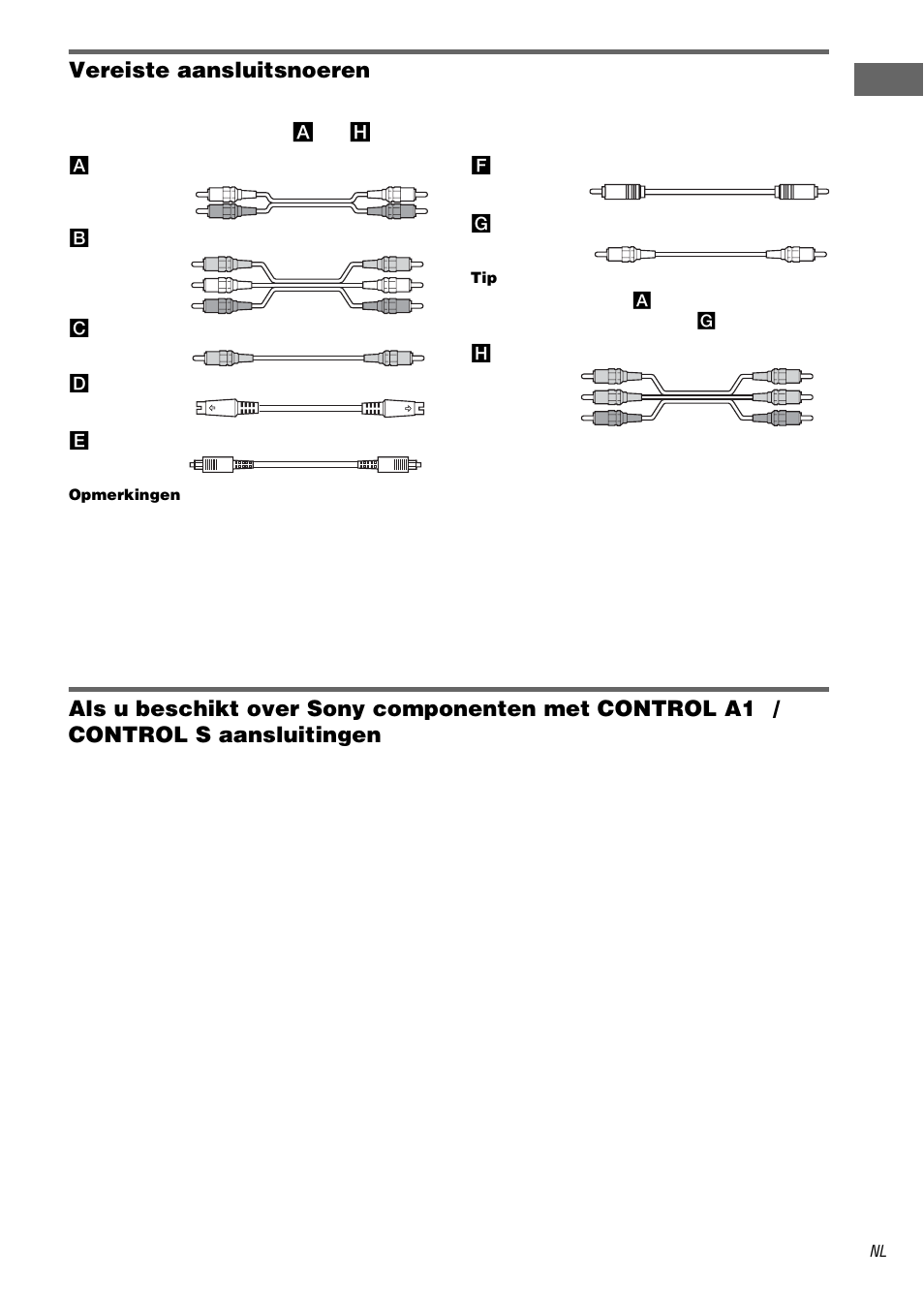 Vereiste aansluitsnoeren | Sony STR-DA3000ES User Manual | Page 75 / 208