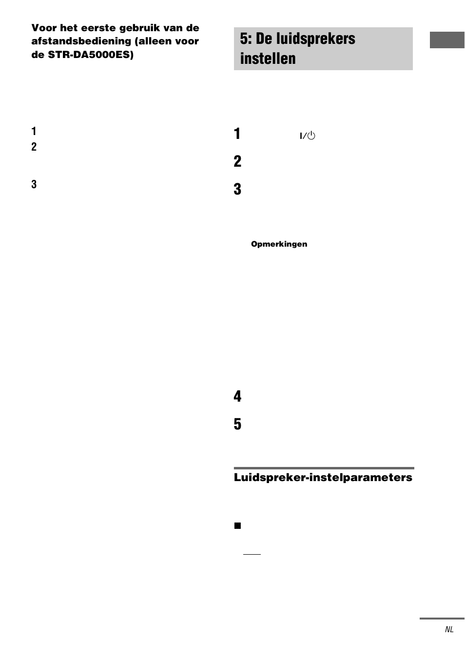 De luidsprekers instellen | Sony STR-DA3000ES User Manual | Page 87 / 208