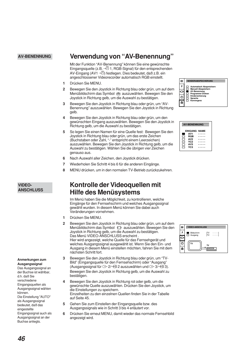 Verwendung von “av-benennung | Sony KP-41S4 User Manual | Page 46 / 149