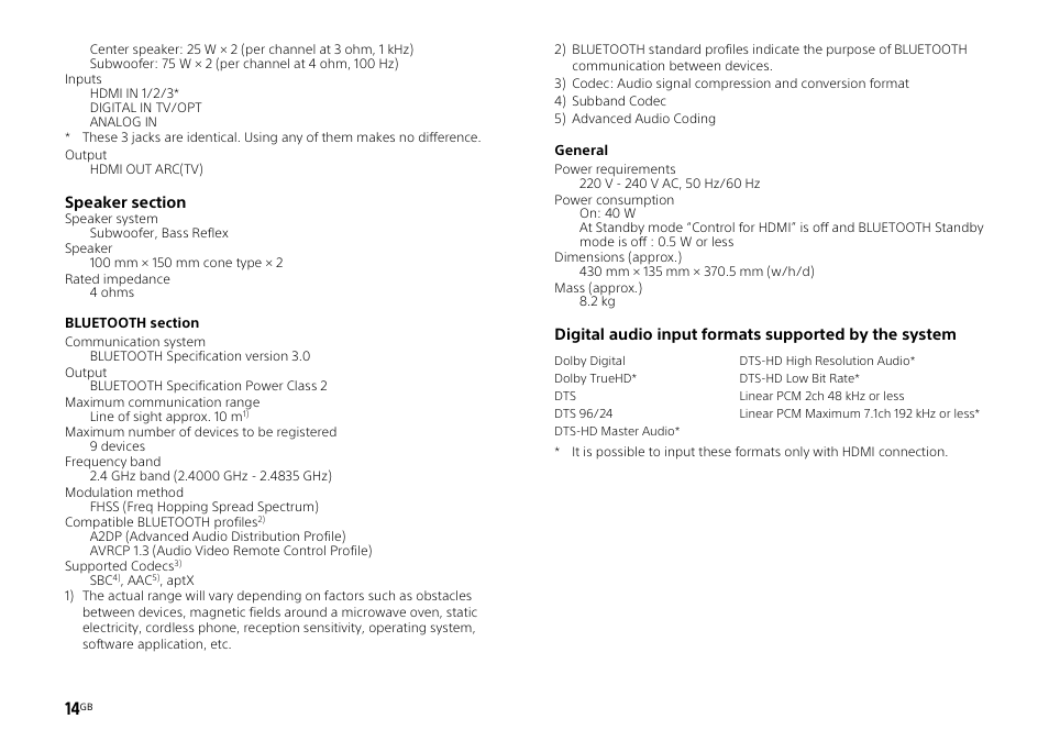 Sony HT-ST3 User Manual | Page 14 / 115