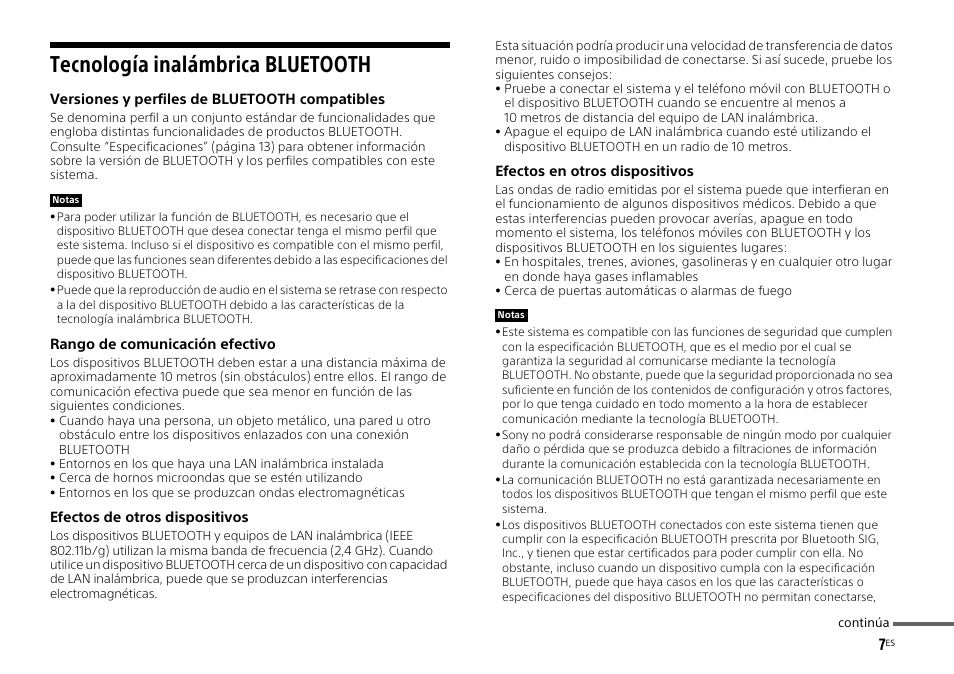 Tecnología inalámbrica bluetooth | Sony HT-ST3 User Manual | Page 35 / 115