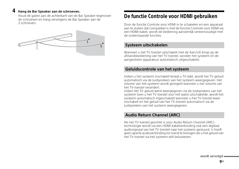 De functie controle voor hdmi gebruiken | Sony HT-ST3 User Manual | Page 67 / 115