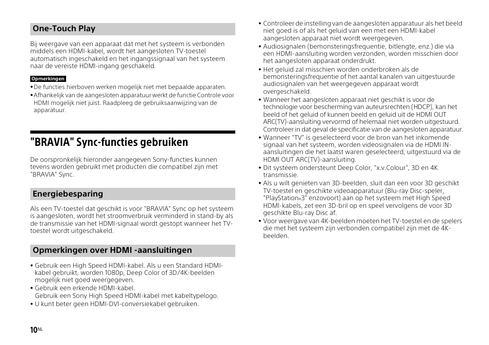 Bravia" sync-functies gebruiken, One-touch play | Sony HT-ST3 User Manual | Page 68 / 115
