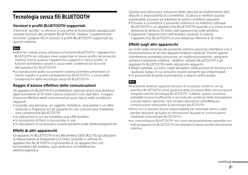 Tecnologia senza fili bluetooth | Sony HT-ST3 User Manual | Page 79 / 115