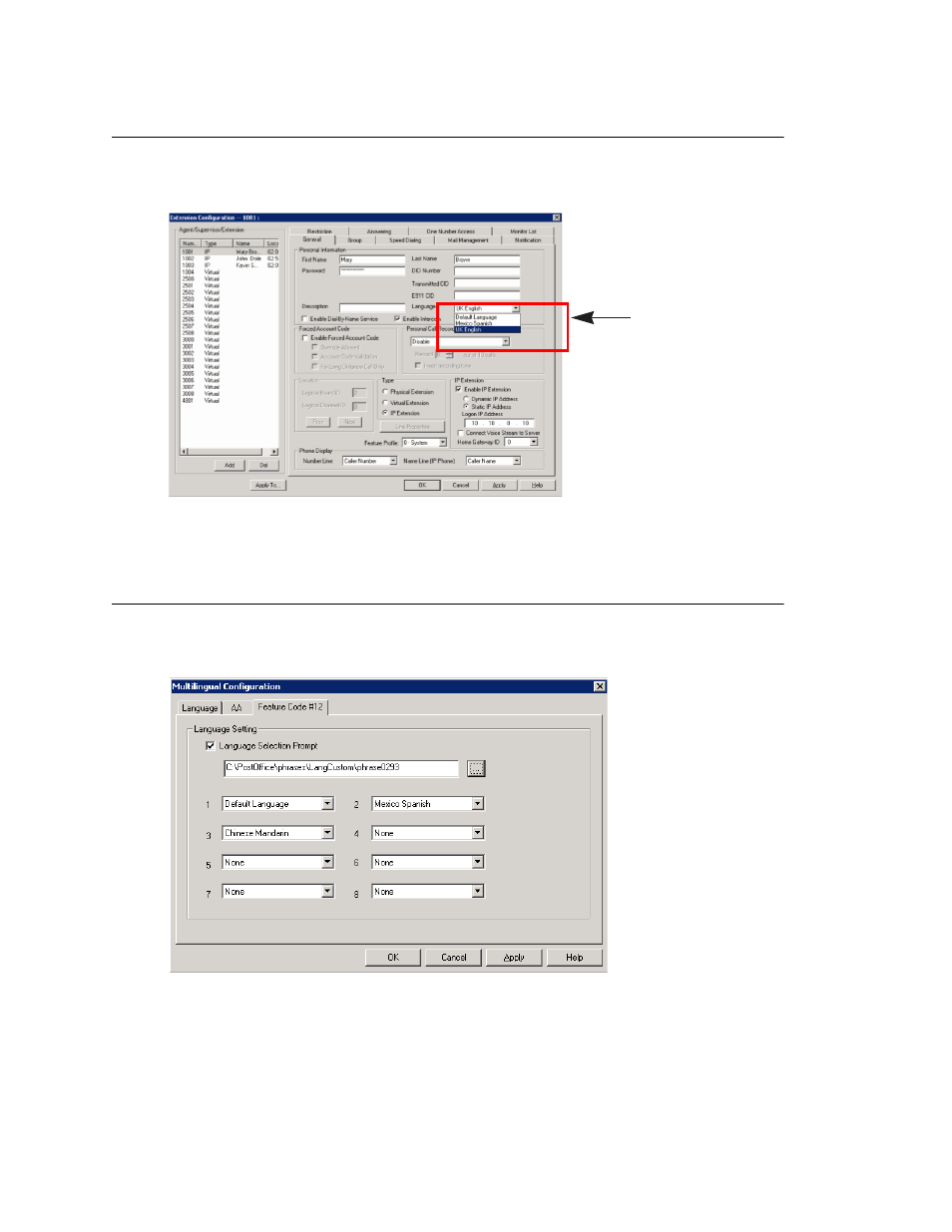 Configuring the extension, Extension user can change language setting | AltiGen comm ACM 5.1 User Manual | Page 121 / 454